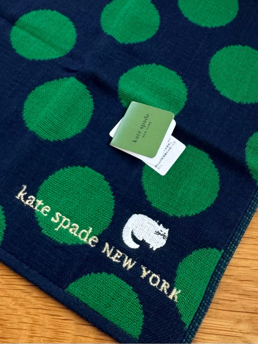 kate spade polka dot gauze handkerchief - navy & green